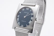 Rare Vintage [Exc +5] LONGINES CONQUEST Rectangular Navy Mechanical Watch JAPAN