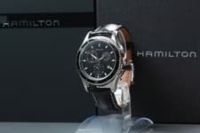 [N MINT w/Box,Paper] HAMILTON H375120 43mm Black Dial Chronograph Qz Men's Watch