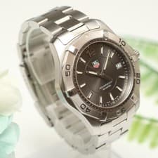 TAG Heuer Aquaracer Quartz Watch WAF1110 Gray Dial Diver 39mm