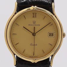 Waltham 42520.31M Quartz Watch Gold Dial Mens Wristwatch Authentic