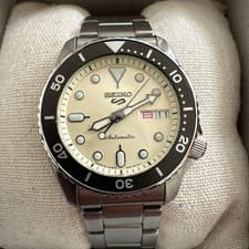 Seiko 5 Sports SBSA227 Automatic Cream Dial Day Date Mens Watch Box Papers Work