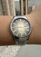 Vintage SEIKO LM 5606-8110 Gold Gradient Dial Great Condition Faceted Crystal