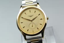 VINTAGE Longines L4.706.2 Small Second Gold Dial 35mm Quartz Men's Watch JAPAN