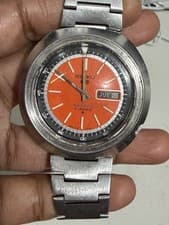 Vintage Seiko 5 Sports 6119-6400 UFO Orange Dial Automatic 21J Men's Watch