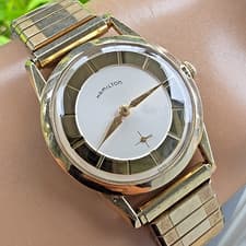 Vintage HAMILTON ARNOLD men's manual wind watch Two-tone concentric dial 1957