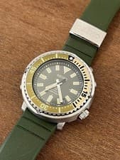 SEIKO Prospex Tuna Baby Diver Automatic Watch Green Gray Rubber Men Authentic
