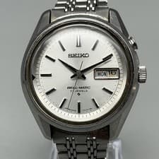 Vintage Seiko BellMatic 4006-7011 Mens Watch 36mm Silver Tone Automatic 6.75"