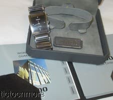 RETRO RADO DIASTAR INTEGRAL JUBILE BRACELET WATCH MENS 160.0.4 BLACK DIAL & BOX