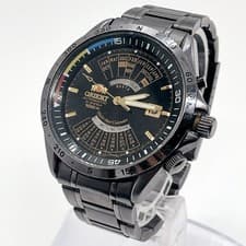 Orient EU03 C0 B Yearly Calendar Automatic Wristwatch Black Dial Authentic
