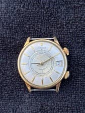 Jaeger-LeCoultre VINTAGE WORLD TIME MEMOVOX ALARM FUNCTION DATE WATCH 10k GF