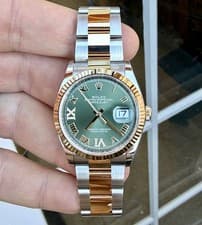 NEW 2026 FRESH 36mm Datejust 126233 Gold/Steel Green Diamond Roman Complete Set
