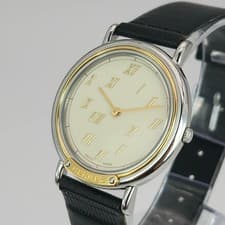 HERMES Meteor Two-tone 2 Hand Analog Quartz Boys' Wristwatch Working Item