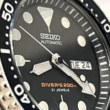 Seiko SKX007J1 Black Boy Automatic Diver 200m Men's Watch Made in Japan Used