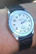 CALMY Hand Winding Timepiece Vintage Watch Enamel Dial Blue Hands Stainless Stee