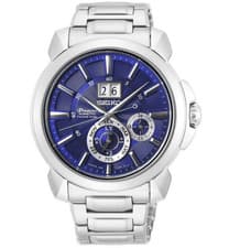 Seiko Premier Kinetic Perpetual SNP161P1 Blue Dial Men's Watch 43mm - NEW