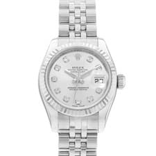 Rolex Datejust 26 179174 Silver Factory Diamond White Gold Ladies Watch 2007