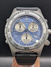Citizen Chronograph Quartz Titanium Watch Mens 3510 352939 Vintage JDM