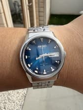Vintage Seiko Lord Matic 5606-7320 1973 Beautiful Rare Blue Dial Faceted Crystal