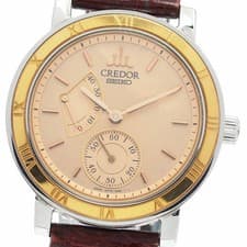 Seiko Credor 4S79-0020 K18 Pink Gold Bezel Mechanical Watch Used