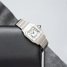 Cartier Lady Santos Galbee 1565 Stainless Steel 24mm Watch-Roman Numeral Dial