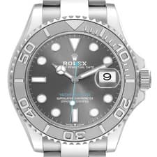 Rolex Yachtmaster 40 Steel Platinum Bezel Mens Watch 126622 Box Card