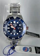 SEIKO PADI SOLAR PROSPEX MEN'S STAINLES STEEL WATER RESISTAN 200M BLUE DIAL 42mm