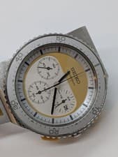 SEIKO 7A48-7010 Moon Phase Chronograph Quartz Vintage Men's Watch