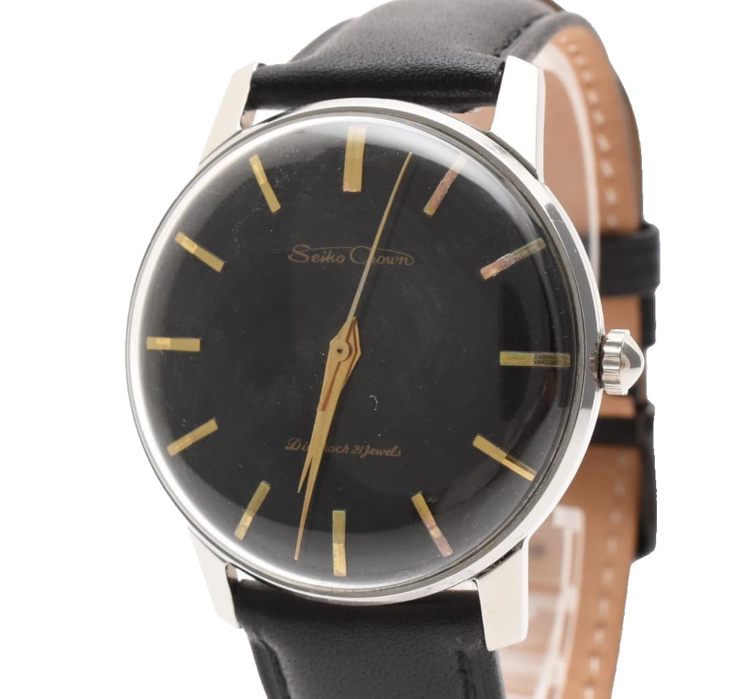 Seiko Crown J15011 Vintage Stainless Steel 21 Jewels Manual Winding Mens Watch