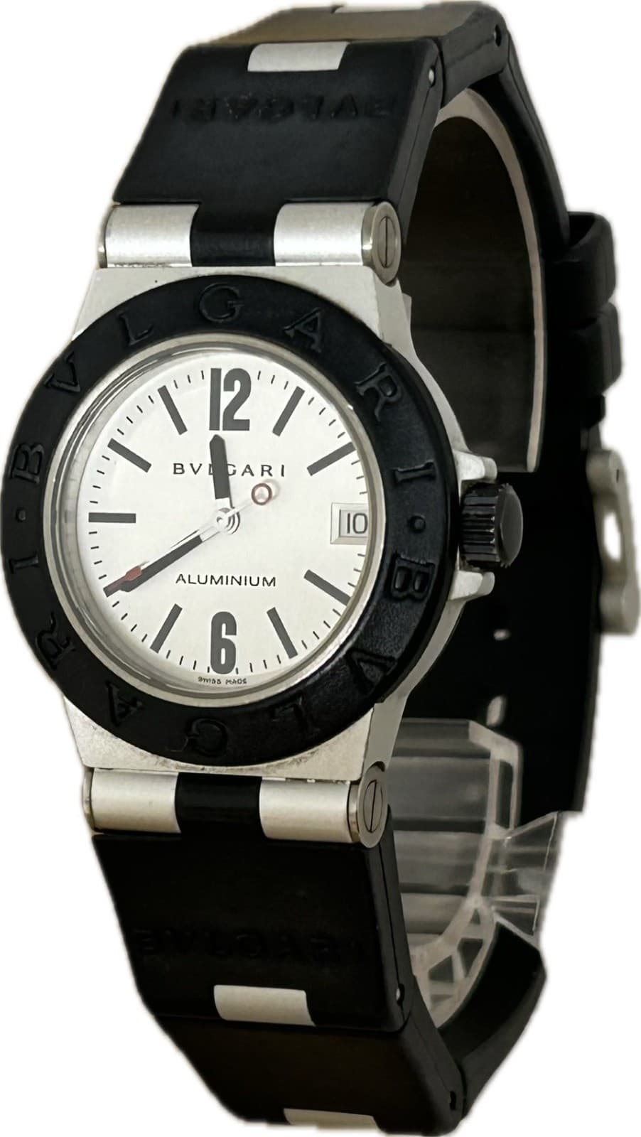 Bvlgari Aluminium AL32TA Silver Dial 32mm Quartz Unisex Watch Excellent A6319