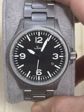 Sinn 856 Tegimented on Bracelet Black Dial Pilot's Automatic Men's Watch 40mm