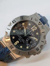 BVLGARI SCB38S Diagono Scuba Chronograph Black Automatic Mens Watch Working JPN