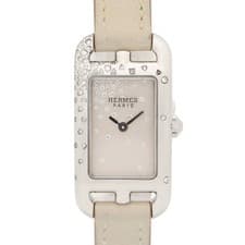 HERMES Nantucket Mini Jete de Diamants Watch NA2.131 QZ SS Leather Used women