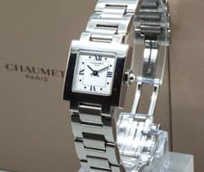 [Vintage / Box] CHAUMET Silver White 21mm Roman Dial Quartz Women's Watch JAPAN