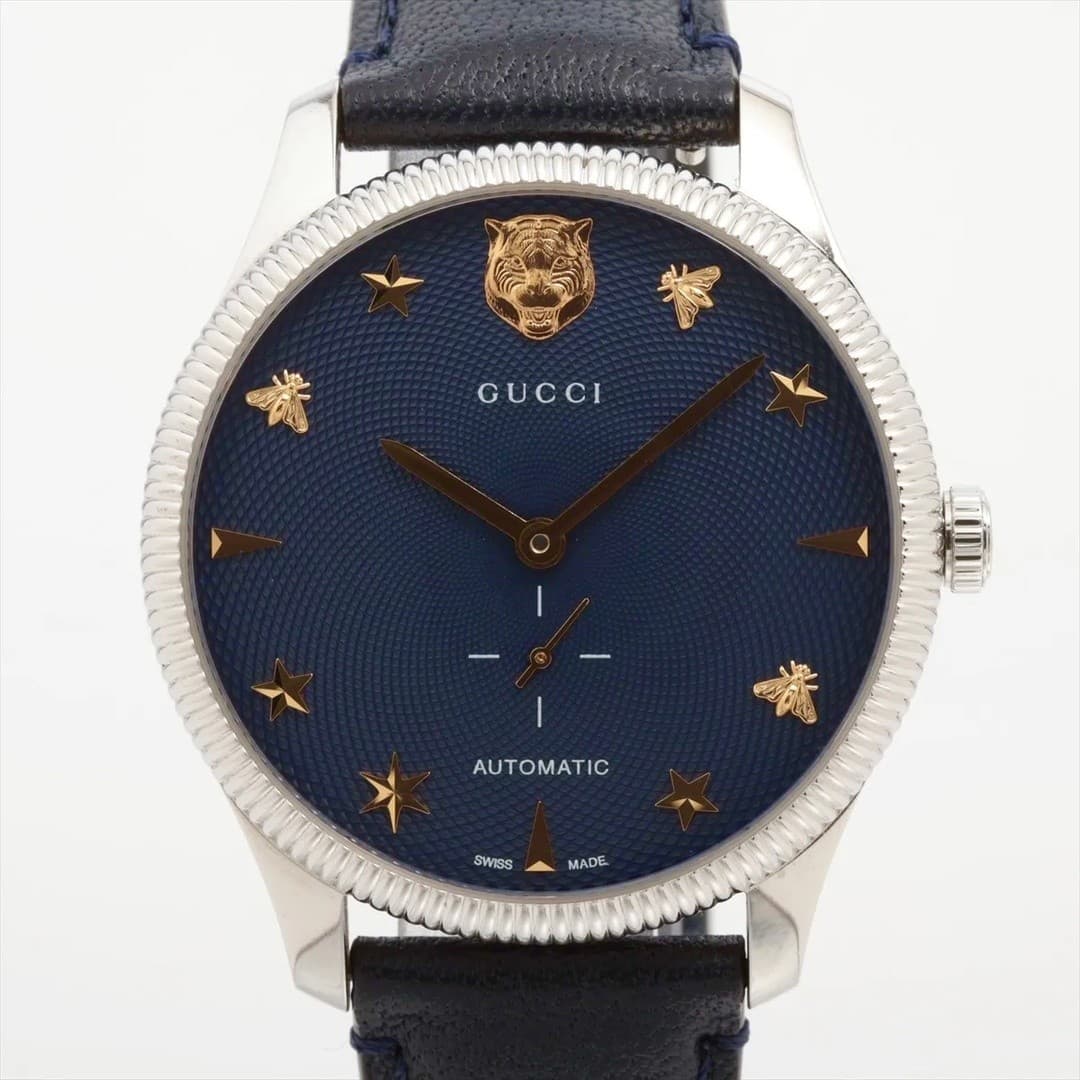 Good Condition Watch Men s Ladies GUCCI G Timeless YA126347 126.3 Automatic Navy