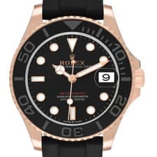 Rolex Yachtmaster 37 Rose Gold Oysterflex Ladies Watch 268655 Box Card