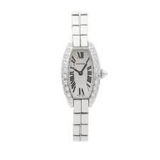 Cartier Lanières White Gold Quartz Diamond Tonneau Bracelet Watch WJ2004W3