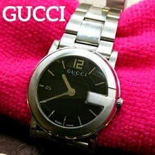 Gucci 101J Men's Watch G Face Black Dial Unused 36mm Black Band