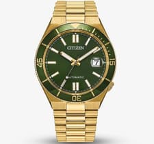 Citizen Tsuyosa Green Dial Gold Tone Automatic Men's Watch NJ0232-53X