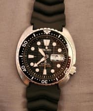 Seiko automatic watch Black rubber 200m waterproof Used From Japan