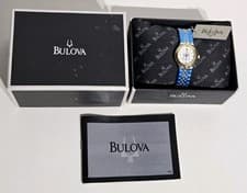 Rare Yale University Bulova Gold & Silver 24mm Women's Date Watch ☆ New / Read