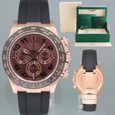 MINT 2020 Rolex Daytona Chocolate Arabic Ceramic 116515 Rose Gold 40mm Watch Box