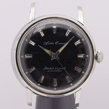 Working SEIKO Hand Wound J13028 Seiko Chronos Black Dial 23 Jewels Top Only Men