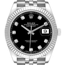 Rolex Datejust 41 Steel White Gold Diamond Dial Mens Watch 126334