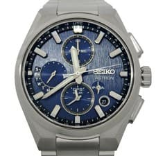 Seiko Astron GPS Solar SBXC161 Titanium Watch 42mm Blue Dial Used