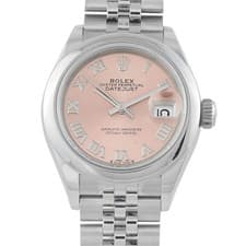 Rolex Lady-Datejust 28 Pink Dial Steel Jubilee Watch 279160