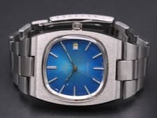 OMEGA Seamaster TV Screen Blue Automatic Date Square Case Men's Original Strap