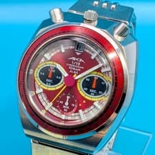 Seiko Alba AKA Bullhead Chronograph V657-6060 Red Dial JDM Vintage Watch