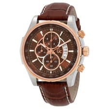 GC Guess Mens Technoclass Brown Leather strap Watch X81002G4S
