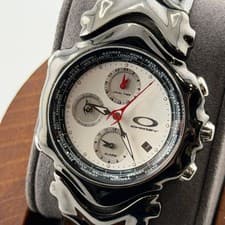OAKLEY GMT Alarm Chronograph Watch White Dial World Time Sapphire Crystal