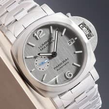 Panerai Luminor Marina 2021 42mm Steel Silver Dial Bezel Steel Bracelet PAM00977